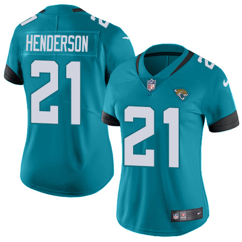 Nike Jacksonville Jaguars #21 C.J. Henderson Teal Green Alternate Women Stitched NFL Vapor Untouchable Limited Jersey